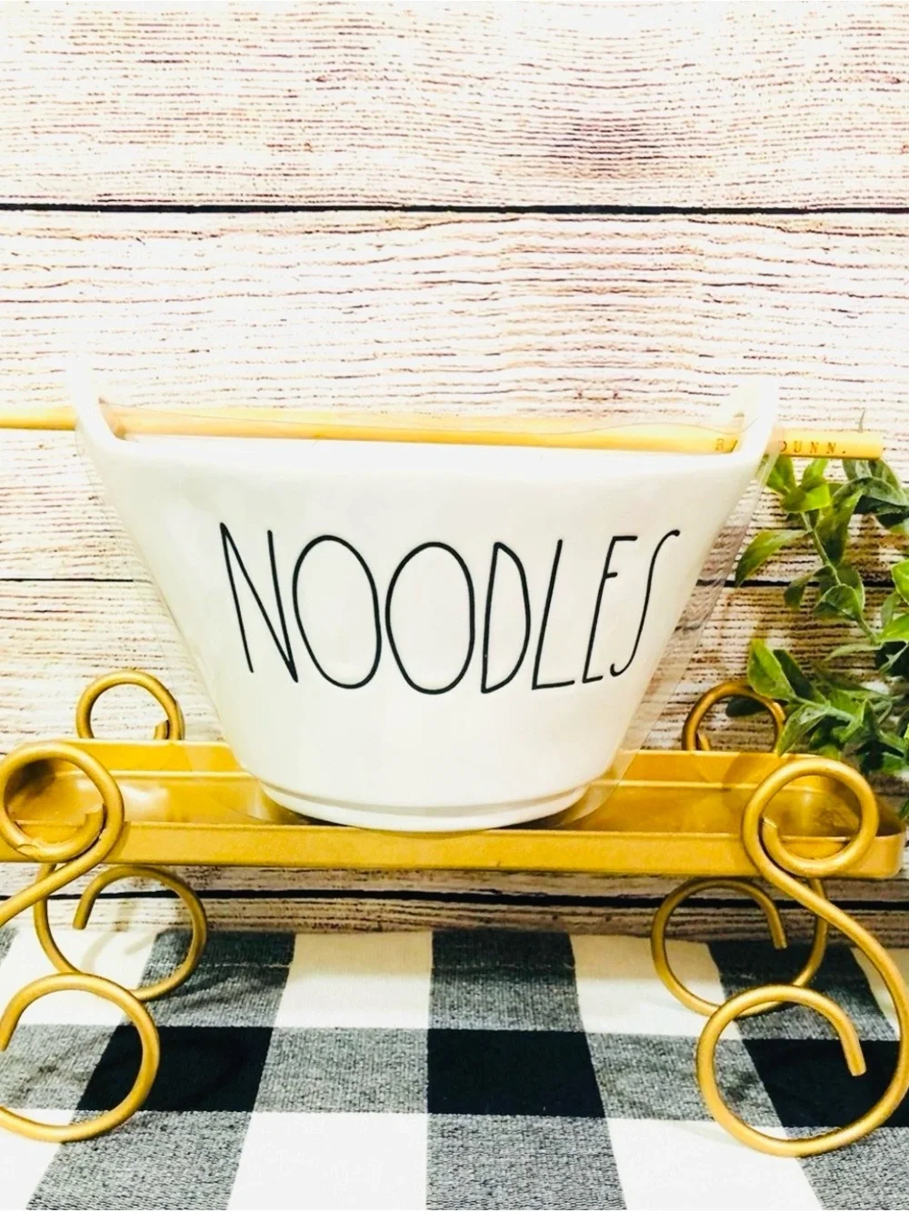 Rae Dunn White Ceramic 'NOODLES' Bowls with Black Lettering - Set of 2